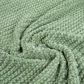 Koc szenilowy CHENILLE pistacjowy 130x170 cm HOMLA