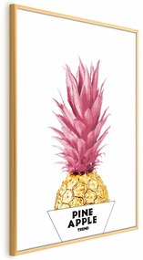 Plakat złotą ananas 21x30 cm z ramą złotą bez marginesu ARTGEIST B