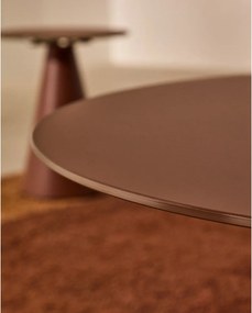 Okrągły stolik ze szklanym blatem w kolorze terakoty ø 80 cm Wilshire – Kave Home