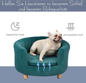 PawHut Sofa dla psa z miękkim obiciem okrągłe legowisko dla psa sofa dla zwierząt domowych z drewnianymi nogami