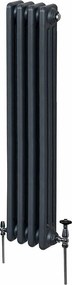 Tradycyjny grzejnik 3-kolumnowy - 1500 x 202 mm - antracytowy szary