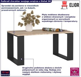 Mała prostokątna ława czarny + dąb sonoma - Ostin 3X