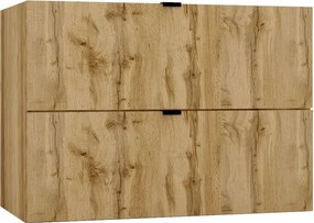 Szafła pod umywalkę z szufladami złoty dąb 80cm C0-D95