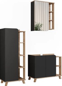 Zestaw mebli łazienkowych sonoma/antracyt 80x35x65 karen