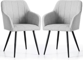 Zestaw 2 szarych krzeseł pikowanych K3-W75