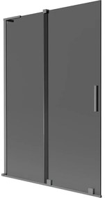 Mexen Velar L parawan nawannowy 2-skrzydłowy rozsuwany 120 x 150 cm, grafit, gun metal - 896-120-003-41-95