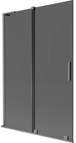 Mexen Velar L parawan nawannowy 2-skrzydłowy rozsuwany 120 x 150 cm, grafit, gun metal - 896-120-003-41-95