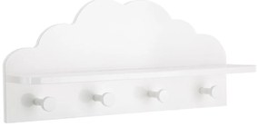 Biała półka dziecięca CLOUD z wieszakiem