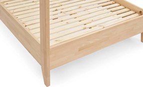 Bukowe łóżko sypialniane ze stelażem na baldachim Canopy