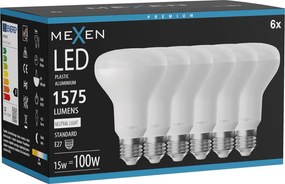 Mexen Nova 6x żarówka LED E27, R80, 15W, Neutralna - 4000K, 1575 lm - L105-E27-1540-01x06