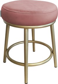 Taboret Ben tkanina Welur stelaż metalowy STOŁEK LOFT : Kolor Stelaża - Złoty, Kolor tkaniny - VELVET - MG58, Typ tkaniny - Velvet