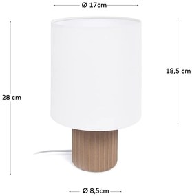 Biało-naturalna lampa stołowa z tekstylnym kloszem (wys. 28 cm) Eshe – Kave Home