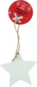 Ceramiczna ozdoba świąteczna CLAY STAR 8 cm, biała
