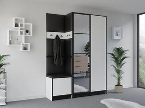 Garderoba EDEN 13 Biały + Ekoskóra Czarna