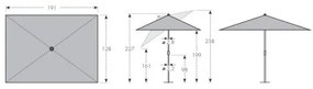 MyZone 190 x 125 cm - parasol centralny : Substancja Desen - 827