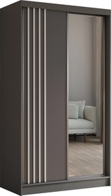 Szafa NELVIA - Szary / Lamele Białe / Bez szuflad / 120 cm