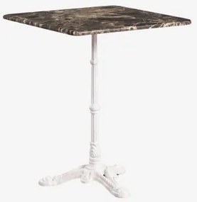 Kwadratowy Stolik Barowy Z Naturalnego Kamienia Azteca 70 X 70 Cm & Brązowy Marmur Emperador - Lodowcowa Biel - Sklum