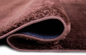 Dywan pluszowy Catwalk brązowy 120 cm x 120 cm koło