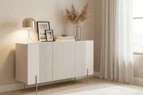 Komoda Malmi 150 cm - kaszmir / crema bianca / złote nóżki