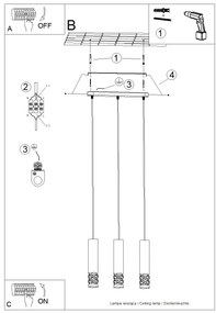 Lampa wisząca LIRO 3L biała  SOLLUX  LIGHTING