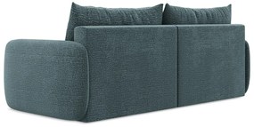 Turkusowa rozkładana/ze schowkiem sofa 238 cm Kalena – Makamii