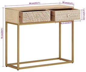 Konsola ze złotym stelażem w stylu glamour - Timini
