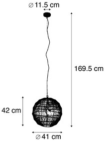 Nowoczesna lampa wisząca mosiężna 42 cm - Bolti Nowoczesny Oswietlenie wewnetrzne