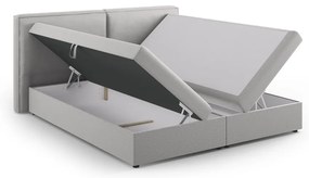 Jasnoszare łóżko boxspring ze schowkiem 180x200 cm Arendal – Cosmopolitan Design
