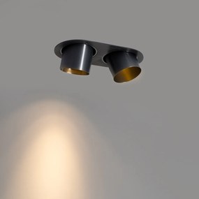 Okrągły podtynkowy reflektor GU10 70 mm, kolor brązowo-szary, regulowany, 2-punktowy - Installa