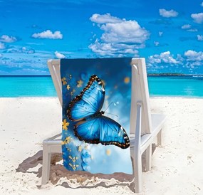 Ręcznik plażowy DREAMING 100x180 cm niebieski, 100% mikrofibra