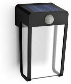 Philips Shroud Solarny kinkiet zewnętrzny LED z czujnikiem 2,3 W 2700 K, czarny