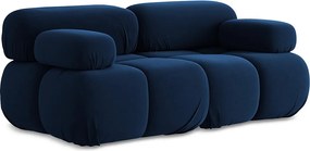 Modułowa sofa 2-osobowa - z tkaniny welwetowej - królewski niebieski - LOKUA