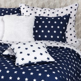 4Home pościel bawełniana Stars Navy blue, 160 x 200 cm, 70 x 80 cm