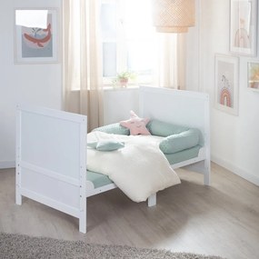 Białe łóżeczko z regulowaną wysokością 70x140 cm Easy Sleep – Roba