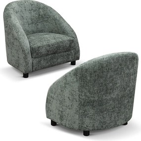 Niski fotel w zielonej tkaninie - GRENOBLE