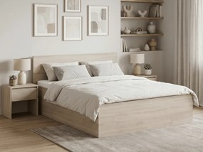 Łóżko SOFIA 140 x 200 cm, dąb sonoma Stelaż: Ze stelażem listwowym rolowanym, Materac: Materac Coco Maxi 20 cm