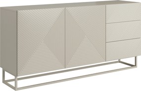 Komoda Asha 167 cm dwudrzwiowa z szufladami - kaszmir / kaszmir stelaż