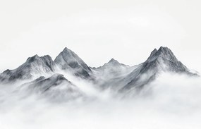 Fototapeta - Czarnobiałe góry (196x136 cm)