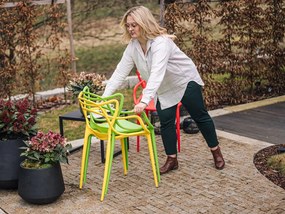 Zestaw 4 krzeseł plastikowych KATO, żółty