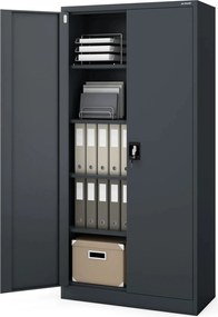 Szafa biurowa Jan dwudrzwiowa 90x40x185 cm antracyt