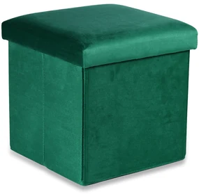 Zielony składany taboret CUBEXO VELVET M