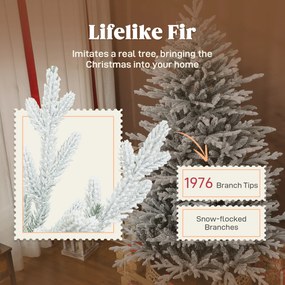 HOMCOM Sztuczna choinka 180 cm z efektem śniegu, 1976 końcówek do wnętrz | Aosom PL