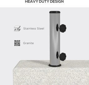 Outsunny Podstawa pod parasol 25 kg, stojak parasolowy z granitu, na maszty parasoli Ø32/38/48 mm, Szary