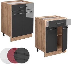 Szafka dolna do kuchni antracyt wysoki połysk 60x60x82 fame-line