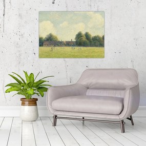 Obraz na szkle - Camille Pissarro, Hampton Court Green, reprodukcje (70x50 cm)