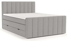 Jasnoszare łóżko boxspring ze schowkiem 180x200 cm Ruby – Maison de Rêve