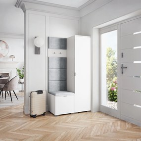 Masseno Garderoba LORI 95/181/51 cm Nowoczesna Szafa do Przedpokoju Biała