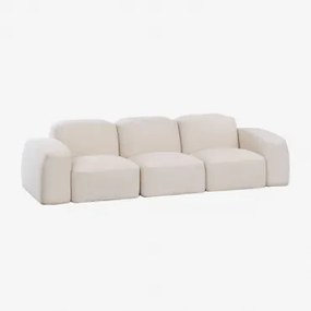 Modułowa Sofa 3-częściowa Bastian Gruba Tkanina Szenilowa Biała - Sklum