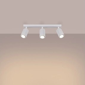 Lampa sufitowa minimalistyczny Gloow, aluminium - 3 źródło światła 3000K - L.45 x H.16.5 cm - biały