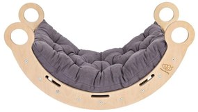 Szaro-naturalna huśtawka z litego drewna sosnowego 39x75x38 cm Montessori – Meowbaby